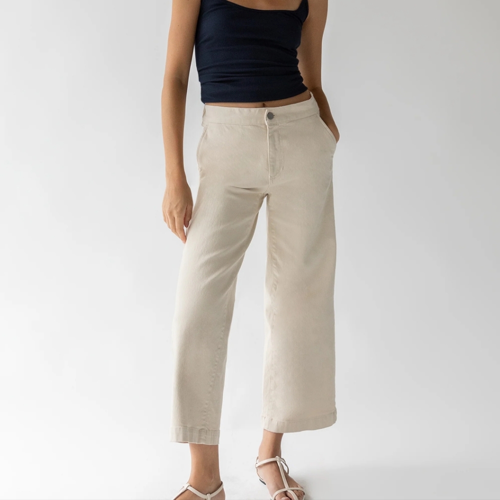 Oak+Fort Cropped Twill Wide Pant